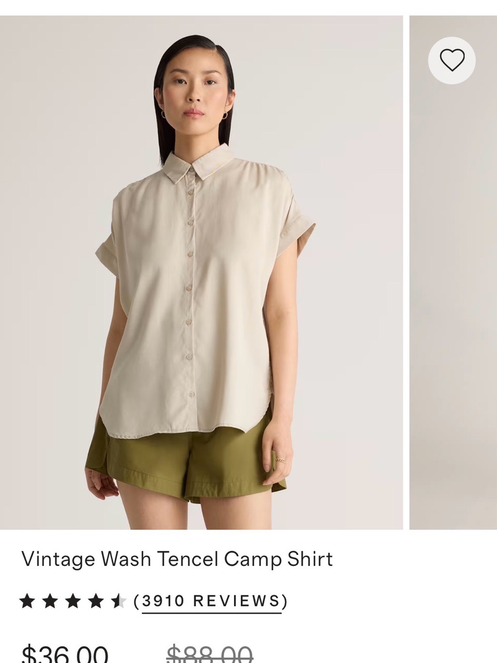 Quince Vintage Wash Tencel Camp Shirt - Faded black